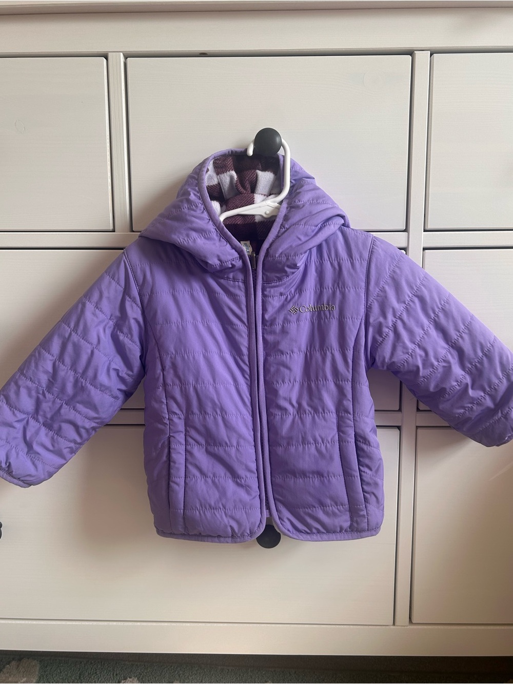 Columbia Toddler Double Trouble II Jacket - Sz 2T-Paisley Purple, Snowdrift Chec
